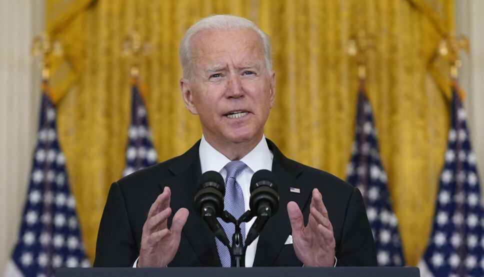 USA: President Joe Biden i en TV-sendt tale: USA vil handle raskt i Afghanistan hvis det er nødvendig for å hindre terrorhandlinger.
