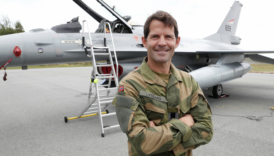 RYGGE: Kristian Lyssand på Rygge flystasjon under øvelsen Falcon Response i 2020. Han er i dag brigader og sjef for Luftforsvarets våpenskole.