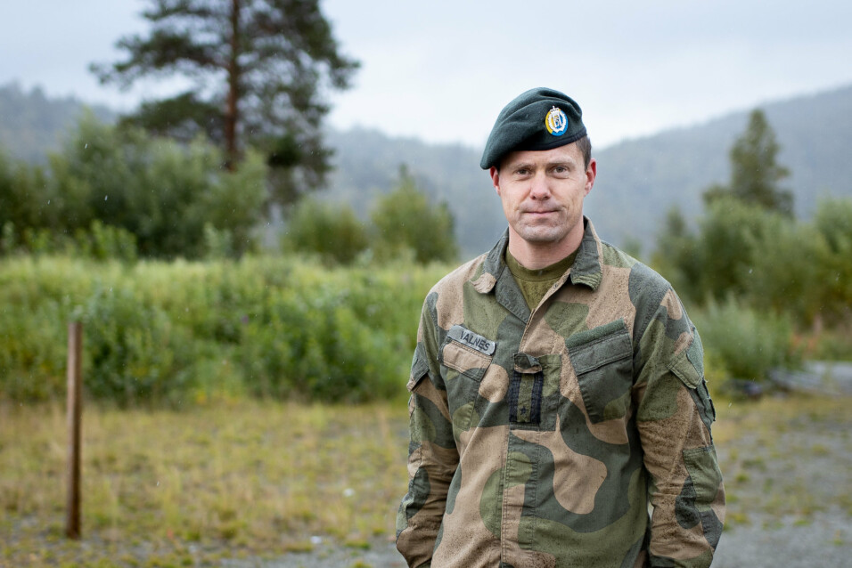 Idrettsinspektør i Hæren Thomas Valnes var fredag tilstede på treningen som foregikk ved Istindportalen i Bardufoss.
