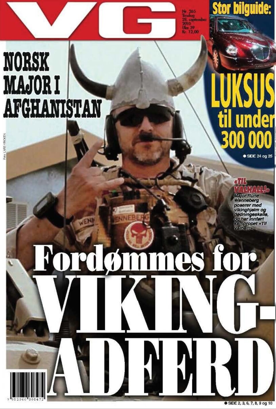 Forsiden av VG, 28.09.2010,
