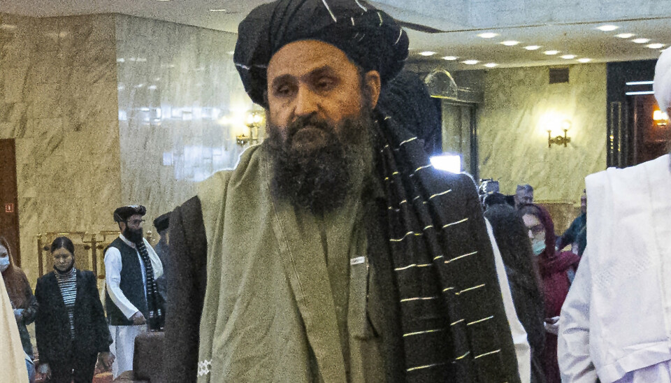 KRANGEL: Abdul Ghani Baradar, en av dem som var med på å stifte Taliban, i Moskva i mars. Baradar står i sentrum for en krangel i Taliban-ledelsen, ifølge BBC.