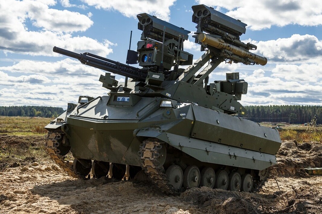 URAN-9: Den russiske kamproboten Uran-9 ble testet under øvelse Zapad-2021. URAN-9: Den russiske kamproboten Uran-9 ble testet under øvelse Zapad-2021.