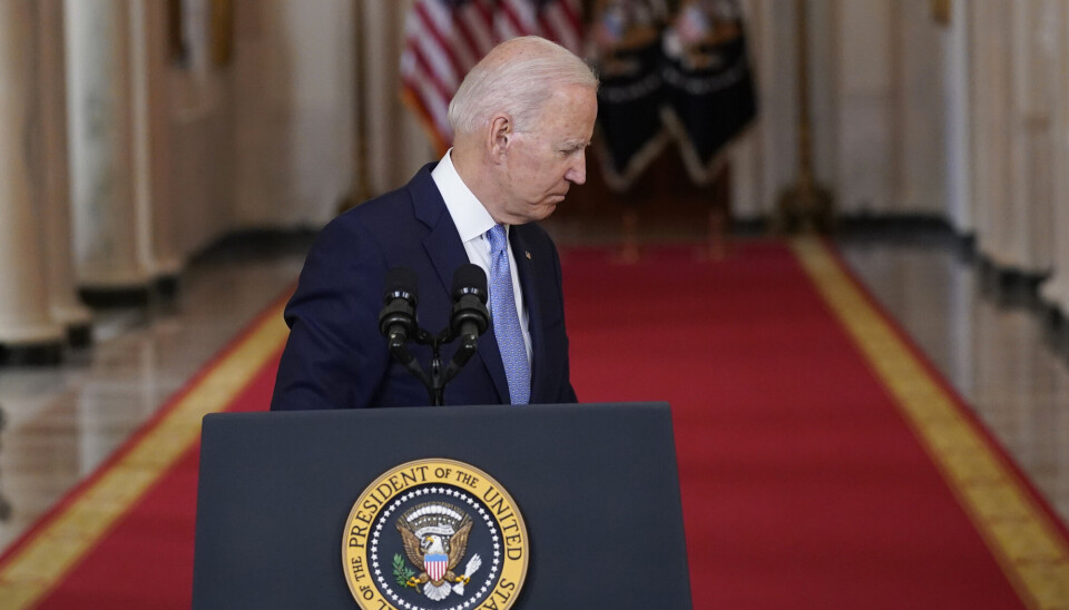 USA: Norge kan ikke lene bare lene seg på USA framover, skriver Oddmund Hammerstad. Her holder Joe Biden en tale etter at alle amerikanske styrker hadde trukket seg ut av Afghanistan.
