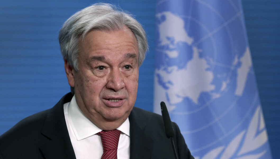 ADVARER: En bekymret generalsekretær i FN, António Guterres, advarer mot en ny kald krig om ikke USA og Kina reparerer sitt forhold. ADVARER: En bekymret generalsekretær i FN, António Guterres, advarer mot en ny kald krig om ikke USA og Kina reparerer sitt forhold.