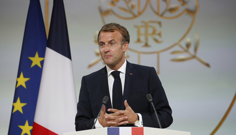 SAMARBEID: Frankrikes president Emmanuel Macron.
