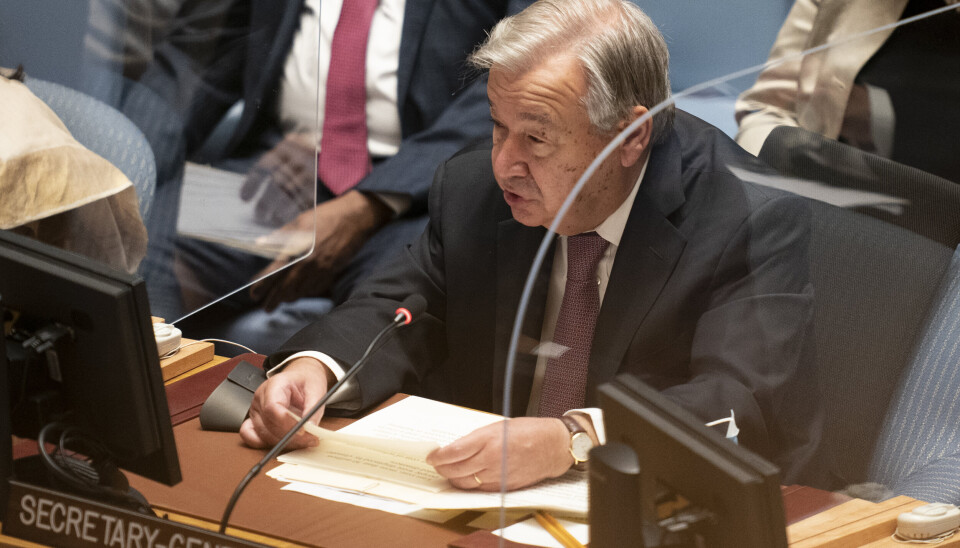 SIKKERHETSRÅDET: Antonio Guterres under et møte torsdag.