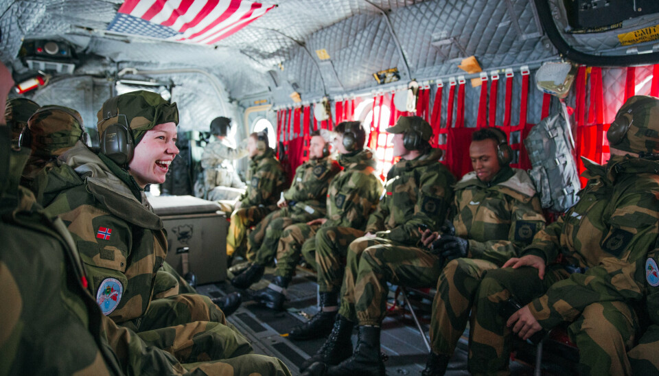 NOREX: Heimevernet og US National Guard planlegger for ny Norex-utveksling i 2022. Her er HV-soldater i et CH-47 Chinook transporthelikopter ved Camp Ripley under utvekslingen i 2019.