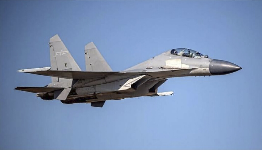 JAGERFLY: J-16-fly var blant flyene som ble sendt mot Taiwan. JAGERFLY: J-16-fly var blant flyene som ble sendt mot Taiwan.