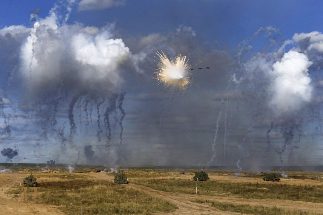 STORØVELSE: Russiske og hviterussiske styrker deltok 11. september på Zapad-2021-øvelsen i Nizjnij Novgorod-regionen i Russland. STORØVELSE: Russiske og hviterussiske styrker deltok 11. september på Zapad-2021-øvelsen i Nizjnij Novgorod-regionen i Russland.
