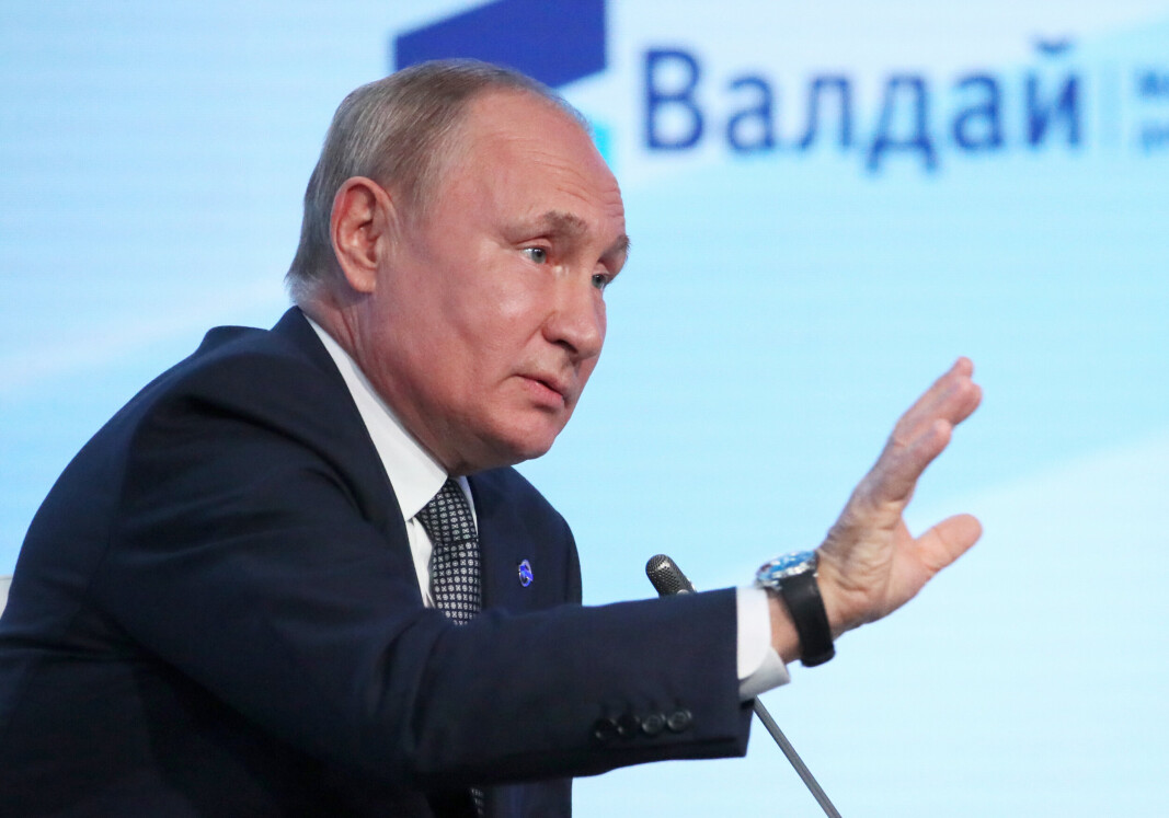 SOTSJI: Vladimir Putin under Valdajkonferansen i Sotsji i Russland 21. oktober. SOTSJI: Vladimir Putin under Valdajkonferansen i Sotsji i Russland 21. oktober.