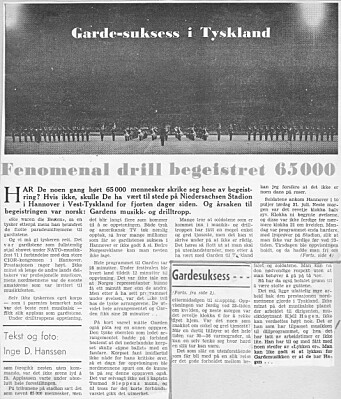 IMPONERTE: Drilloppvisningen i Hannover imponerte publikum. Her omtalt i Mannskapsavisa. IMPONERTE: Drilloppvisningen i Hannover imponerte publikum. Her omtalt i Mannskapsavisa.