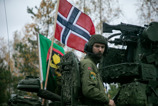 LATVIA: En norsk soldat under konkurransen i Latvia.