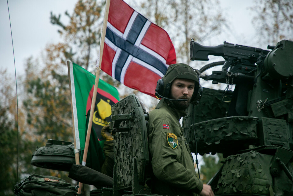 LATVIA: En norsk soldat under konkurransen i Latvia.