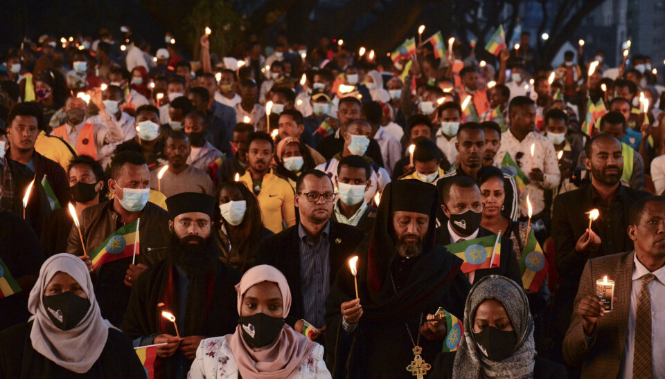 MINNES: Innbyggere i Addis Abeba og tidligere militærfolk minnes onsdag soldatene som ble drept av opprørere fra Tigrayfolkets frigjøringsfront (TPLF) da konflikten startet for ett år siden.