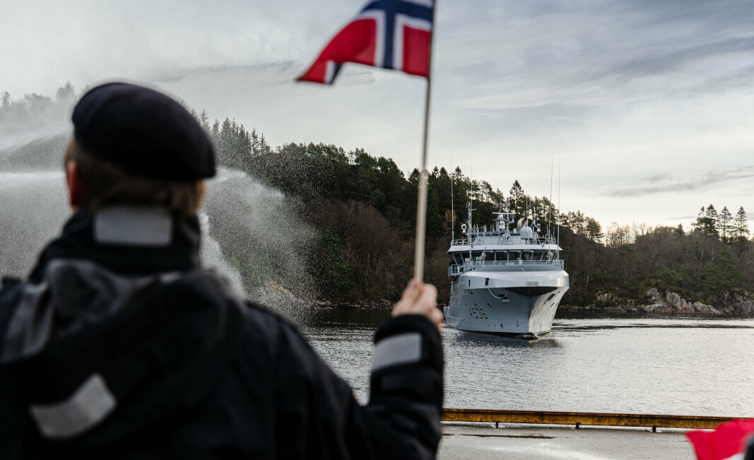 TILBAKE: KNM Olav Tryggvason og HUGIN Team.1 er tilbake etter tre måneder i Natos stående minerydderstyrke.