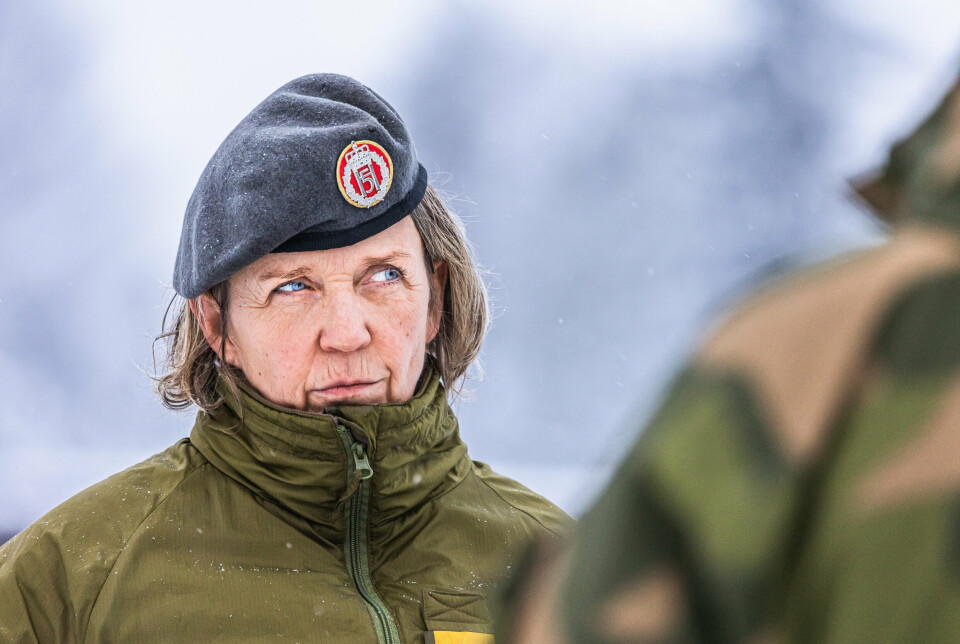 KATASTROFEN: Sjef Heimevernet, generalmajor Elisabeth Michelsen, takket av HV-02 etter oppdraget etter leirskredet på Ask i Gjerdrum.