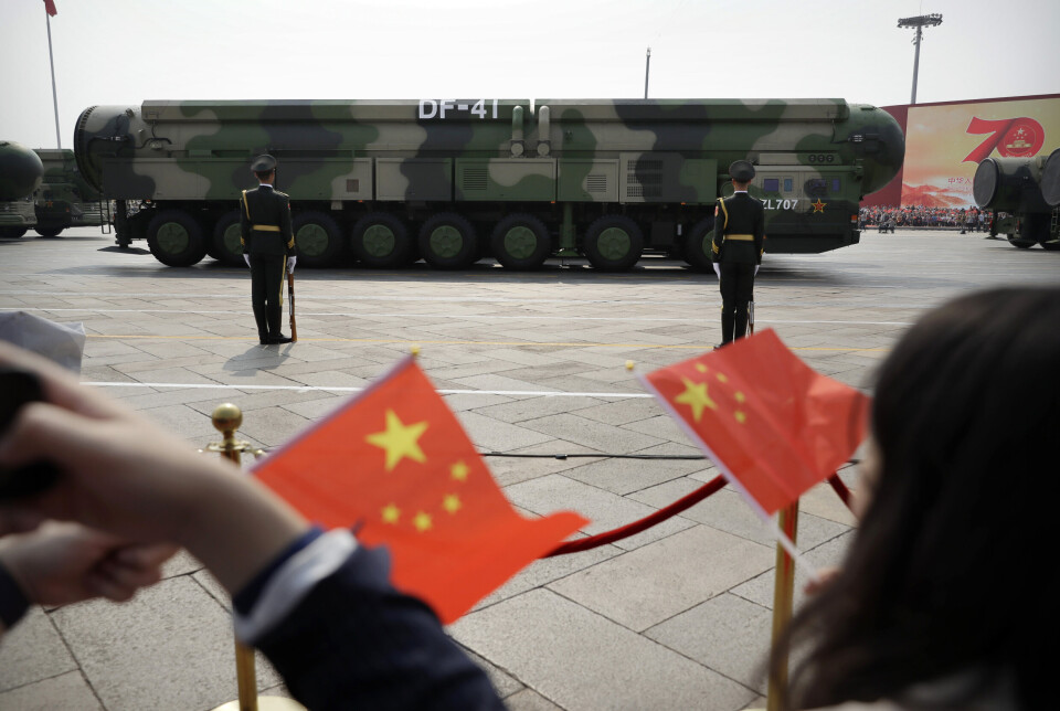 ILLUSTRASJON: Missilparade i forbindelse med 70 års jubileum for Kina i 2019.