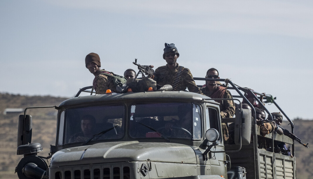 ADVARER: Etiopiske regjeringsstyrker i nærheten av Agula, som ligger nord for Mekele i Tigray-regionen nord i Etiopia. USA advarer om at det ikke finnes noen militær løsning på konflikten i regionen, og ber partene besinne seg. ADVARER: Etiopiske regjeringsstyrker i nærheten av Agula, som ligger nord for Mekele i Tigray-regionen nord i Etiopia. USA advarer om at det ikke finnes noen militær løsning på konflikten i regionen, og ber partene besinne seg.