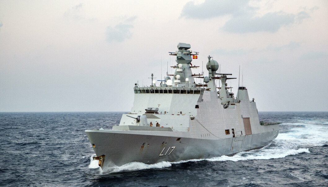 FREGATT: Soldater fra den danske fregatten «Esbern Snare» har havnet i skuddveksling med antatte pirater utenfor Nigeria. Bildet er tatt ved en tidligere anledning.
