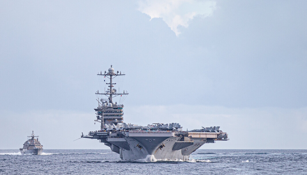 ØVELSE: Hangarskipet USS Harry S Truman i Atlanterhavet under øvelsen C2X hvor KNM Fridtjof Nansen og Carrier Strike Group 8 sertifiseres som en beredskapsklar hangarskipsstyrke. ØVELSE: Hangarskipet USS Harry S Truman i Atlanterhavet under øvelsen C2X hvor KNM Fridtjof Nansen og Carrier Strike Group 8 sertifiseres som en beredskapsklar hangarskipsstyrke.