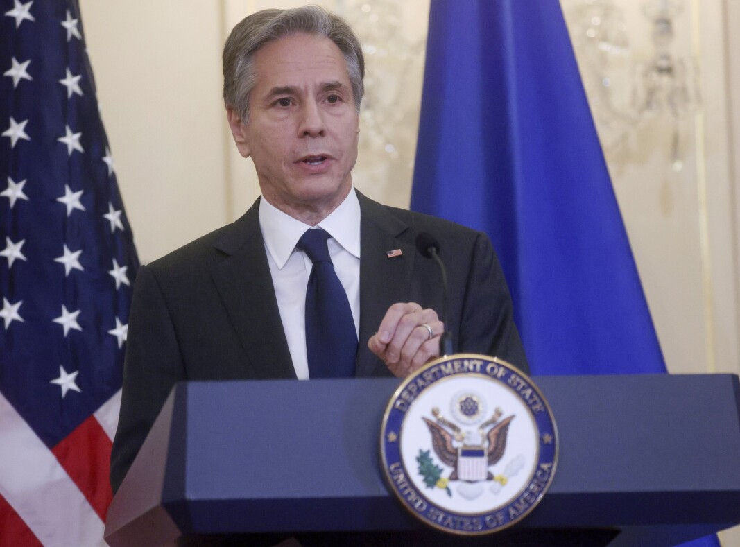 OPPTRAPPING: USAs utenriksminister Antony Blinken mot russisk opptrapping på grensa til Ukraina. OPPTRAPPING: USAs utenriksminister Antony Blinken mot russisk opptrapping på grensa til Ukraina.