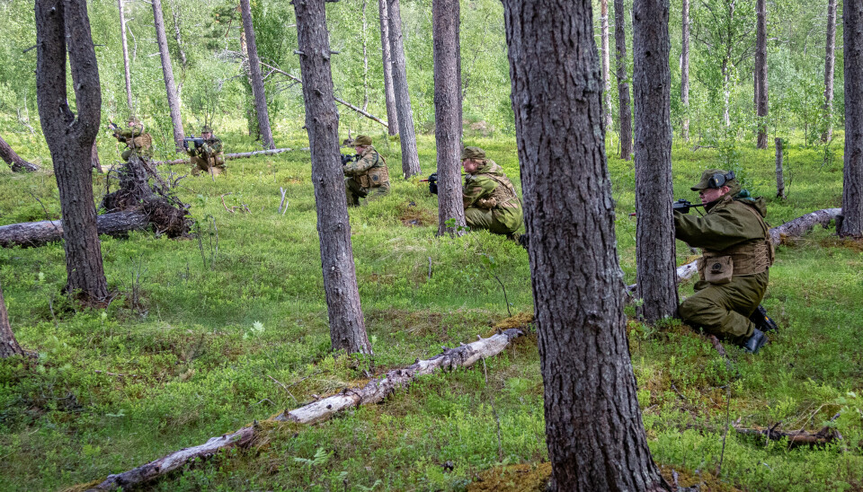 HV-16: Soldater fra Nord-Hålogaland heimevernsdistrikt (HV-16) under trening på Elverum.