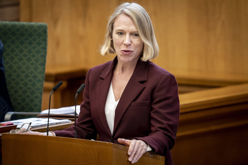 SPENNINGER: Utenriksminister Anniken Huitfeldt i Folketing Hall i Danmark.