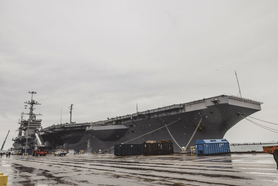 NORFOLK: Hangarskipet USS Harry S. Truman til kai i Naval Station Norfolk.
