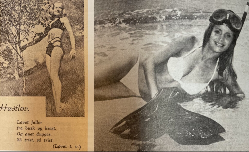 31 ÅR: Den aller første MA-piken fra 1945: Løvet faller fra busk og kvist. Og øyet dugges. Så trist, så trist. Historiens nest siste MA-pike i 1976.