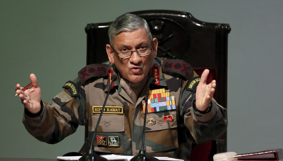 FORSVARSSJEF: Indias forsvarssjef Bipin Rawat, her avbildet i 2018.