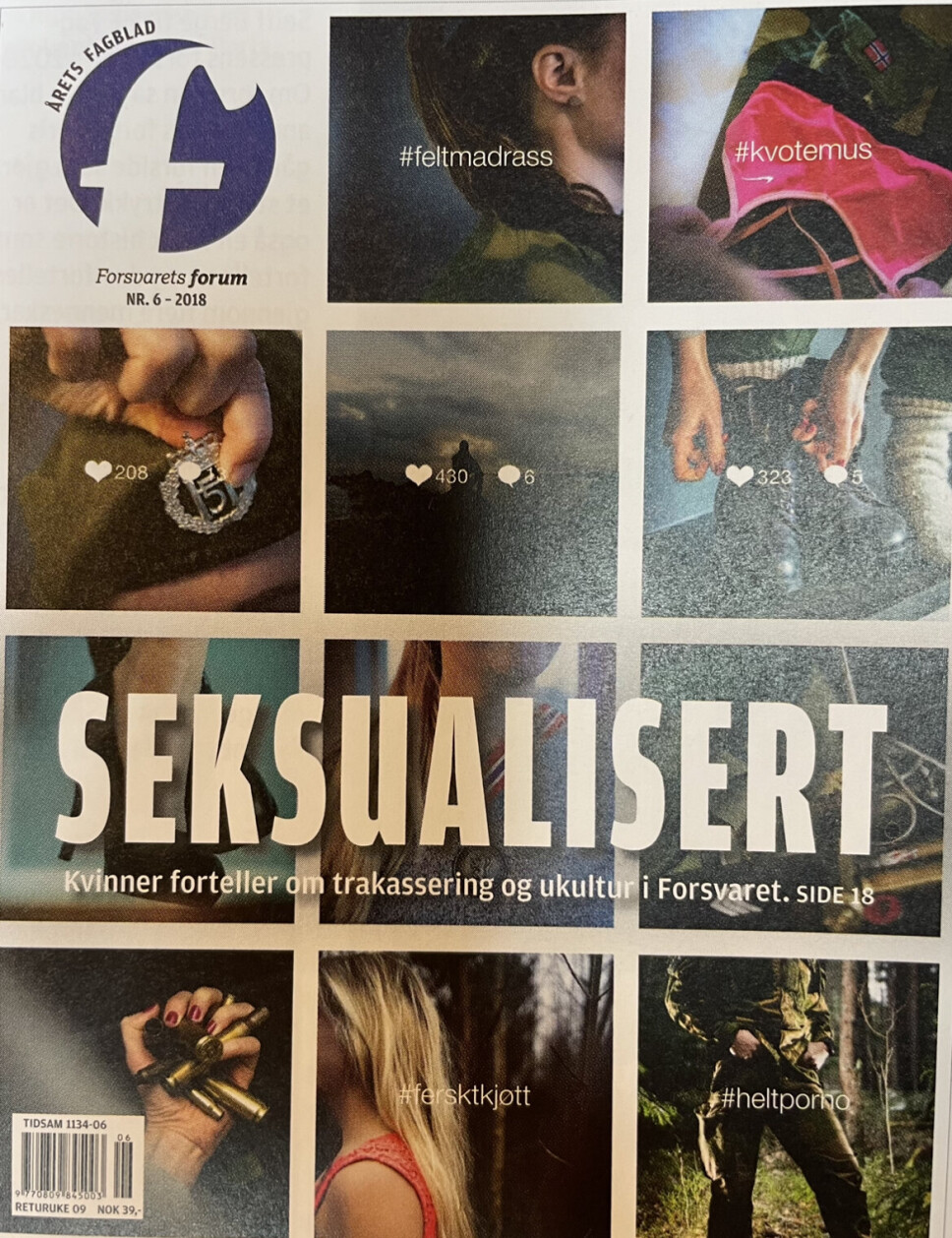 – Kvinner forteller om trakassering og ukultur, heter det på forsiden av magasinet F i siste utgave høsten 2018.