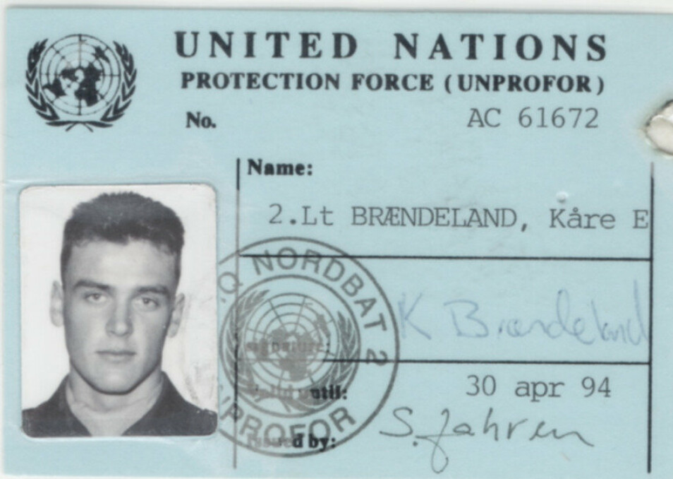 FERSK: En ung fenrik Brændeland, rundt tiden han tjenestegjorde i Bosnia. Foto: Privat.
