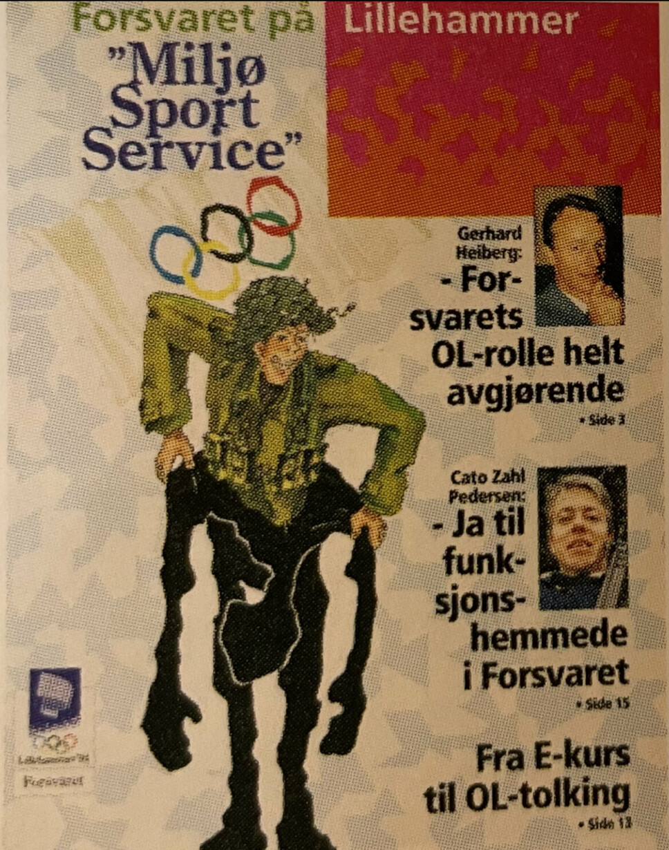 Forsiden til OL-bilaget i Forsvarets forum i nr. 3, 1994
