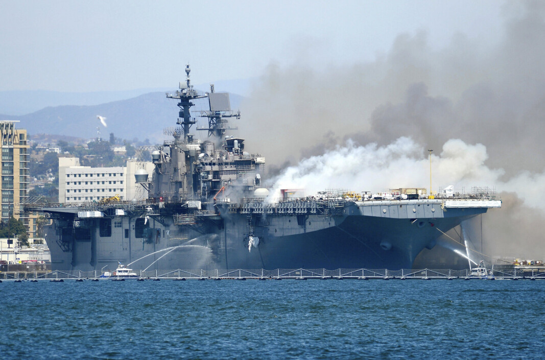 USS BONHOMME: Skadene på skipet var så omfattende at det ville tatt flere år å reparere. USS BONHOMME: Skadene på skipet var så omfattende at det ville tatt flere år å reparere.