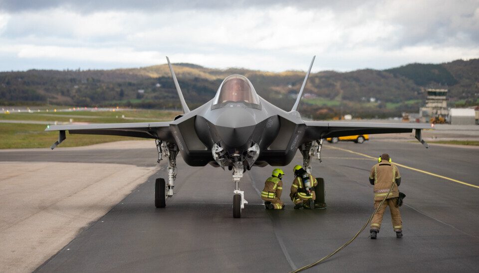 ØVELSE: Et F-35-jagerfly deltok i øvelsen Falcon Deploy på Evenes flystasjon i september. Nå er flybasen endelig ferdig.