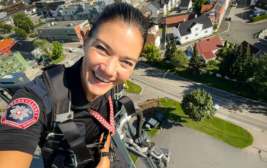PÅ JOBB: May Tømmervold har en forsvarskarriere bak seg, jobber som brannkonstabel og i november ble hun verdensmester i Firefighter Combat Challenge. PÅ JOBB: May Tømmervold har en forsvarskarriere bak seg, jobber som brannkonstabel og i november ble hun verdensmester i Firefighter Combat Challenge.