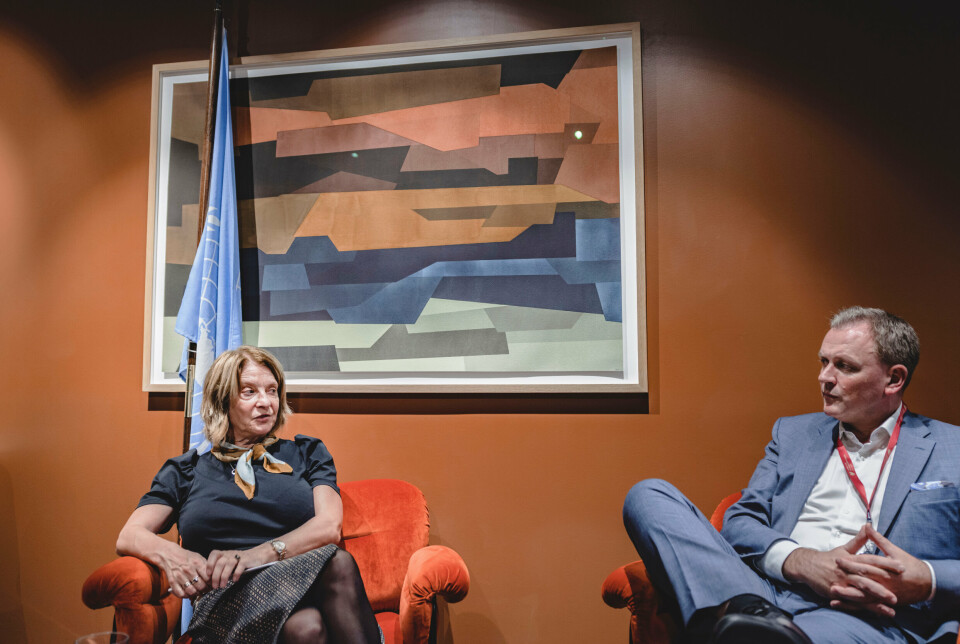 FN-REPRESENTANTER: Norges ambassadør til FN Mona Juul og militærråd Kåre Brændeland.