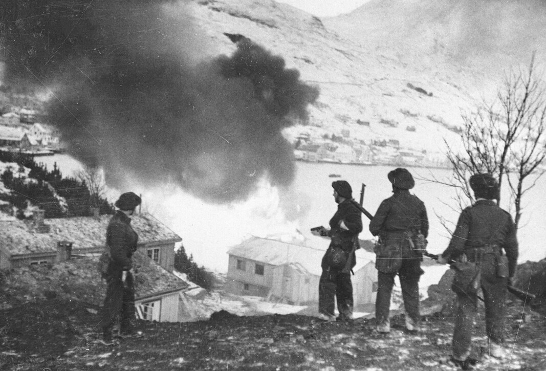 MÅLØY: Allierte kommandosoldater under Måløy-raidet 27. desember 1941.