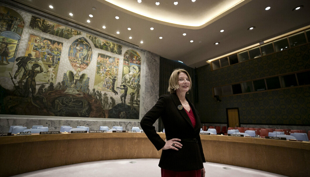 FORMANNSKAP: I januar skal Norge lede FNs sikkerhetsråd. Her var FN-ambassadør Mona Juul i Sikkerhetsrådets møterom i FN-bygningen i New York i 2019.