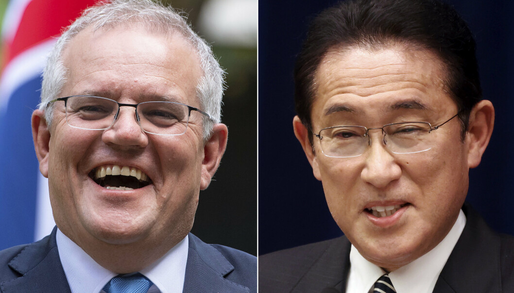 SAMARBEID: Den australske statsministeren Scott Morrison og den japanske statsministeren Fumio Kishida.