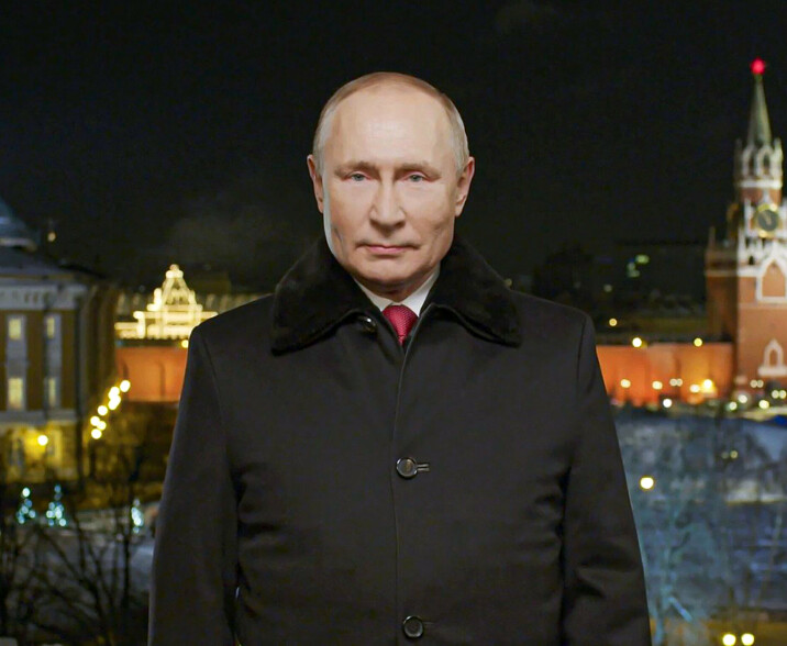 NYTTÅRSTALE: President Vladimir Putin holder nyttårstale. Her uttrykte han håp om at 2022 blir et bedre år for russerne enn 2021.