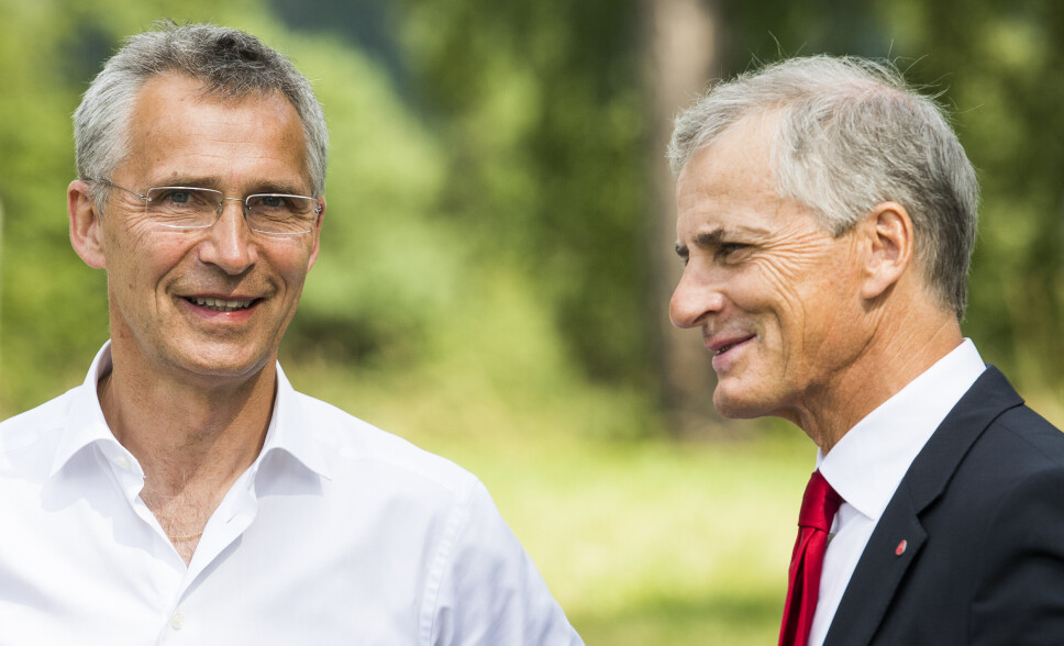 VENNER: NATOs generalsekretær Jens Stoltenberg og statsminister Jonas Gahr Støre (AP).