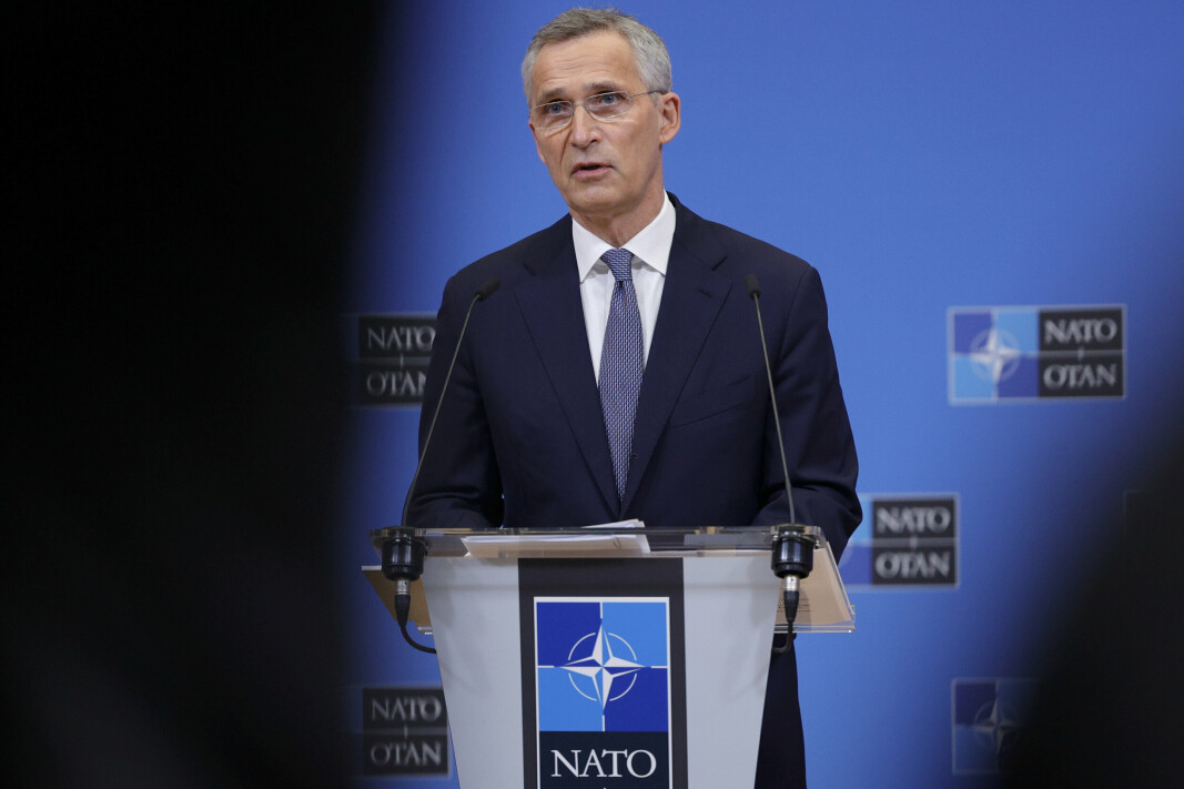 VANSKELIGE SAMTALER: Natos generalsekretær Jens Stoltenberg på en pressekonferanse etter møtet i Nato-Russland-rådet.