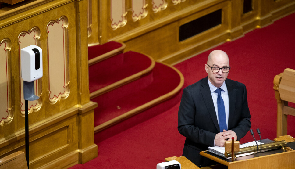 I DAG: Forsvarsminister Odd Roger Enoksen under den muntlige spørretimen i Stortinget onsdag.