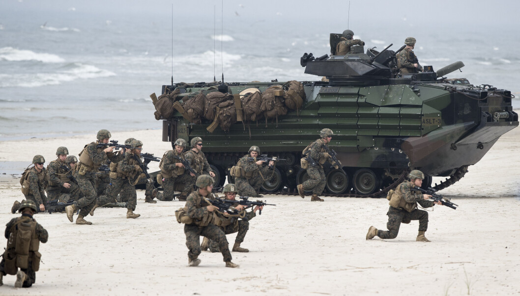 ØVELSE: Nato styrket sitt militære nærvær i Baltikum i 2016. Dette bildet er fra en øvelse i Litauen i 2018. ØVELSE: Nato styrket sitt militære nærvær i Baltikum i 2016. Dette bildet er fra en øvelse i Litauen i 2018.