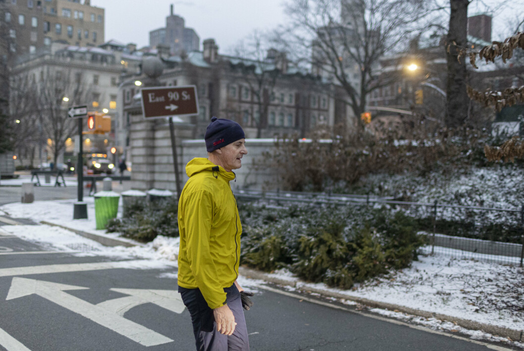 I NEW YORK: Statsminister Jonas Gahr Støre tok seg en joggetur i Central Park under besøket i New York. Han var der i anledning av Norges presidentskap i Sikkerhetsrådet i FN.