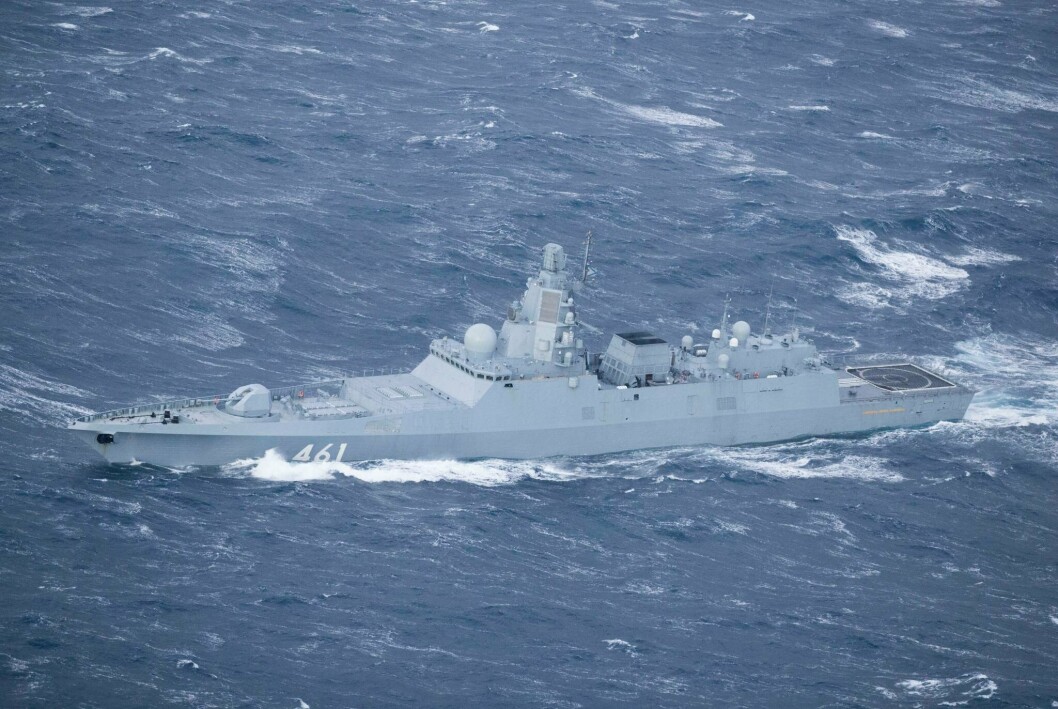 ADMIRAL GORSJKOV: Fregatten av Admiral Gorsjkov-klassen avfotografert 25. januar.