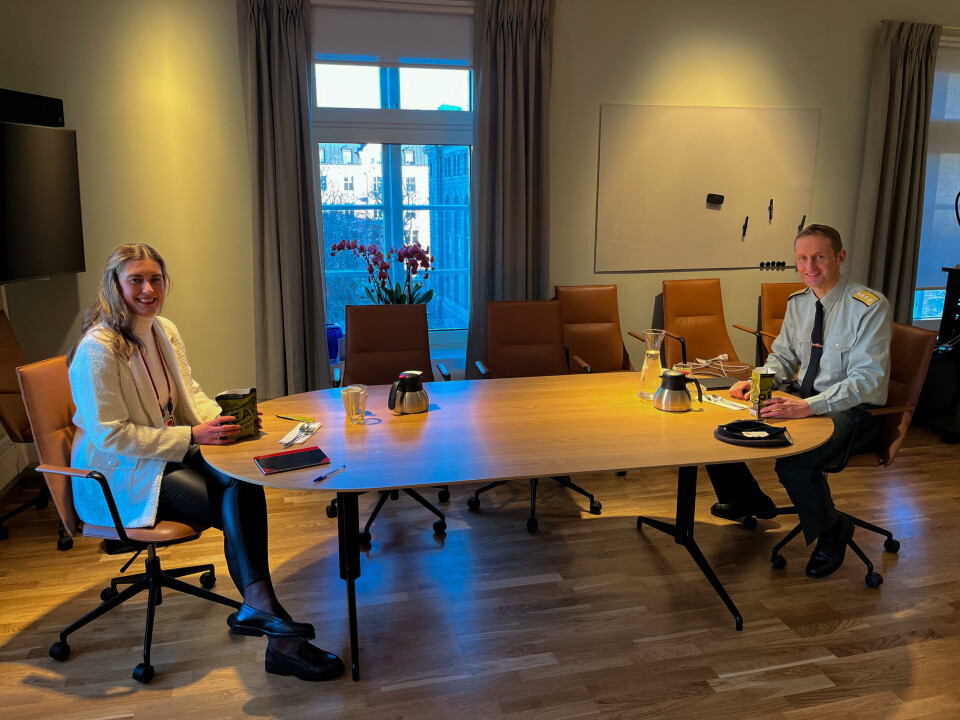 LUNSJMØTE: Ragnhild Catharina Schultzen møtte forsvarssjef Eirik Kristoffersen til lunsj forrige uke.