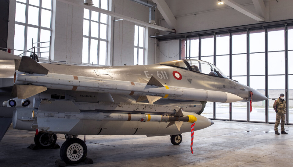 LITAUEN: Et dansk F-16-fly ved Siauliai-basen i Litauen.