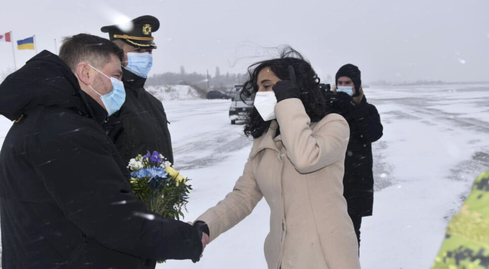 BESØK: Canadas forsvarsminister Anita Anand da hun besøkte Ukraina tidligere i uken.